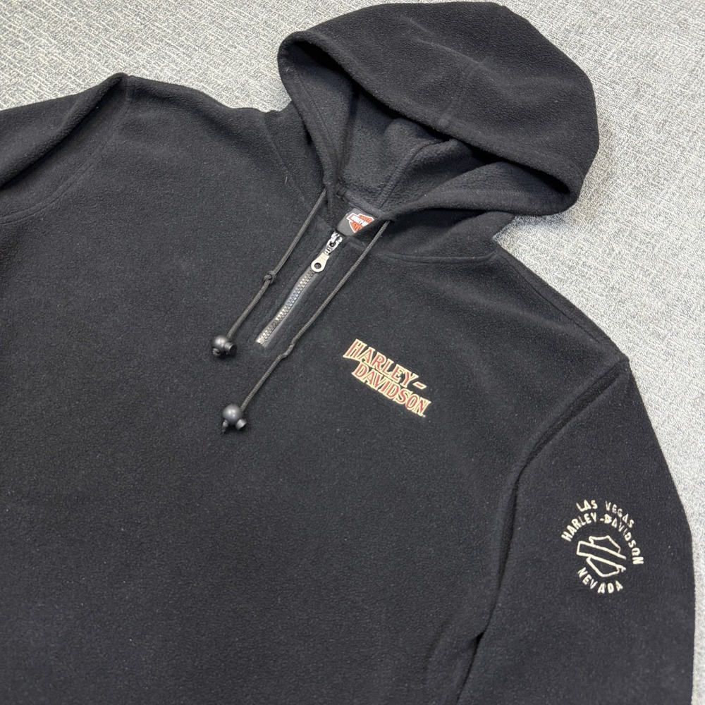 Harley-Davidson Hoodie Women's M Black Fleece 1/4 Zip Las Vegas Nevada‎